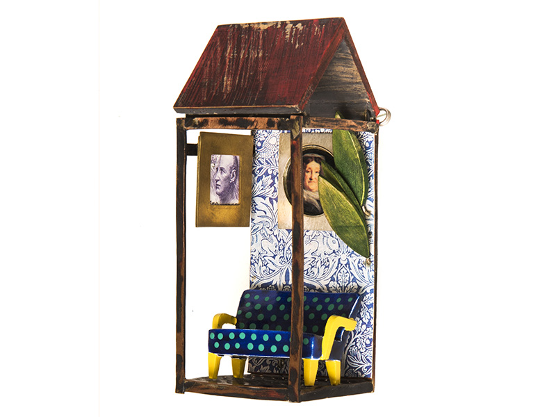 Konrad Mehus, Living Room, from the series Mark Replies: Two Rooms and a Kitchen, 1999, brooch, copper, wood, paper, 100 x 45 x 40 mm, photo: Guri Dahl Konrad Mehus, Living Room