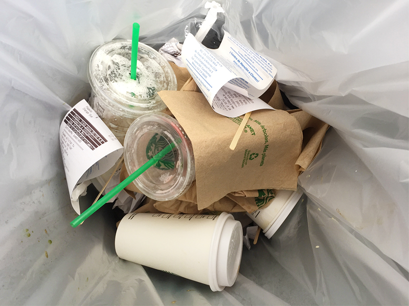 Waste bin at random Starbucks, Mexico, 2015, photo: Mariana Acosta