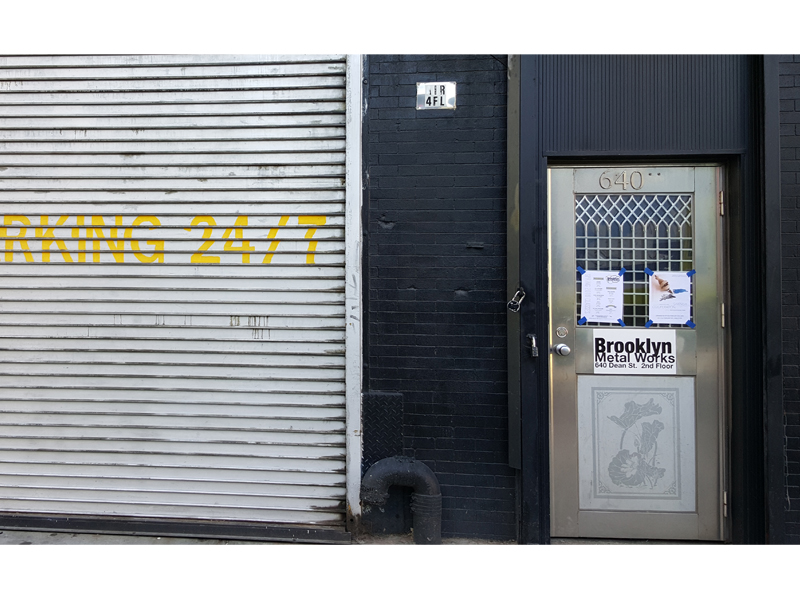 Brooklyn Metal Works gallery front, 2015, photo: Brian Weissman