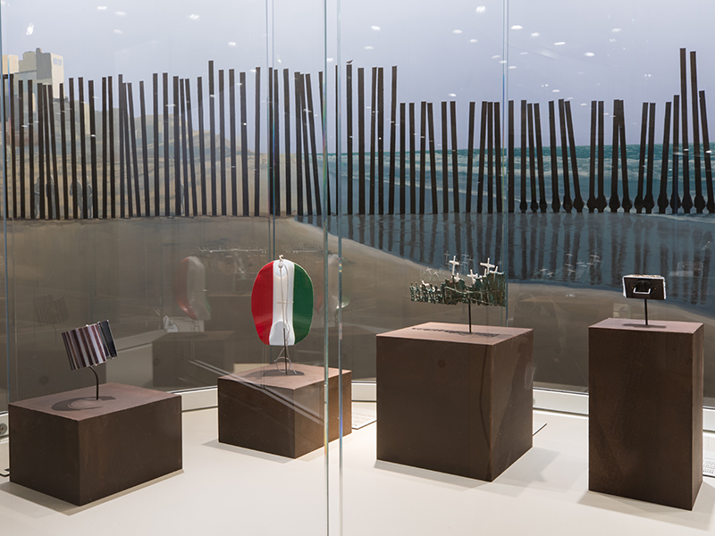 Exhibition view, La Frontera: Encounters Along the Border, curated by Mike Holmes and Lorena Lazard with the assistance of Barbara Paris Gifford and Angelik Vizcarrondo-Laboy and brought to the Museum of Arts and Design by Barbara Paris Gifford, 2018, Museum of Arts and Design, New York, photo: Jenna Bascom, courtesy the Museum of Arts and Design Exhibition view, La Frontera: Encounters Along the Border