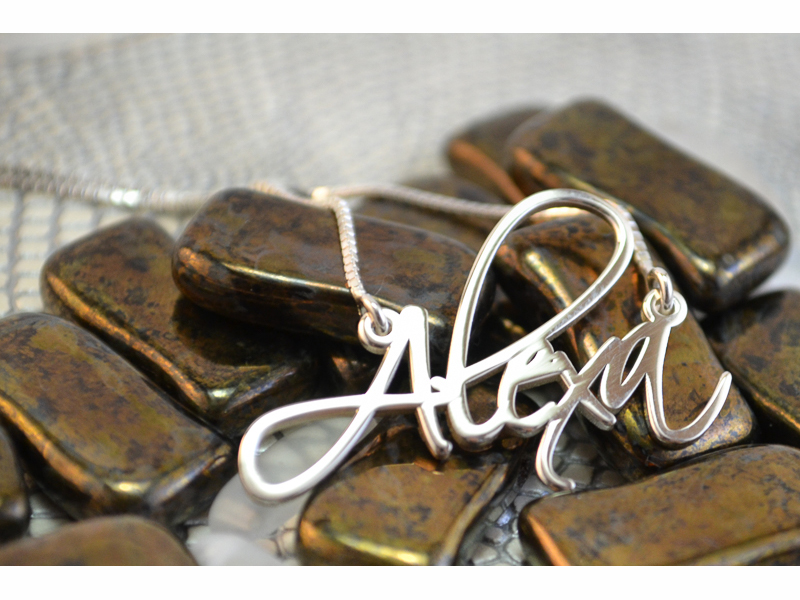 Onecklace, Script Name necklace, 2012, sterling silver, size dependent on name length, photo: Onecklace Onecklace, Script Name necklace, 2012, sterling silver, size dependent on name length, photo: Onecklace