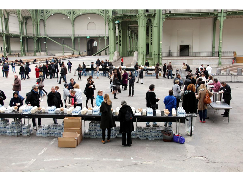 Rirkrit Tiravanija, Soup/No Soup, 2012, Grand Palais, Paris, during which the artist transformed part of the Grand Palais into a