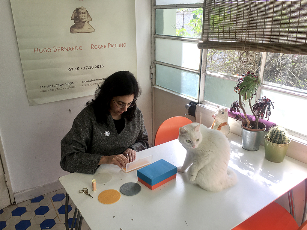 Catarina Silva and Clara during lockdown in the kitchen. “The photo was taken by my boyfriend, Hugo, in April 2020,” says Silva. “When Clara came into our lives in 2014, she was the size of our hands. She’s the most adorable cat with us, but can be very provocative also. A beautiful furry lady, very snobby, and we love it like that ❤!” Photo courtesy of Catarina Silva pets