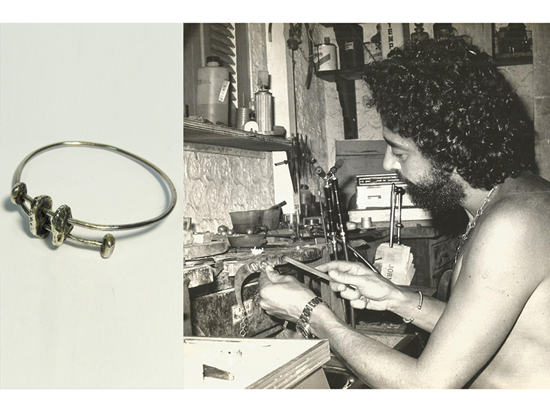 (Left) Caio Mourão, Ipanema Bracelet, (right) Caio Mourão in his studio