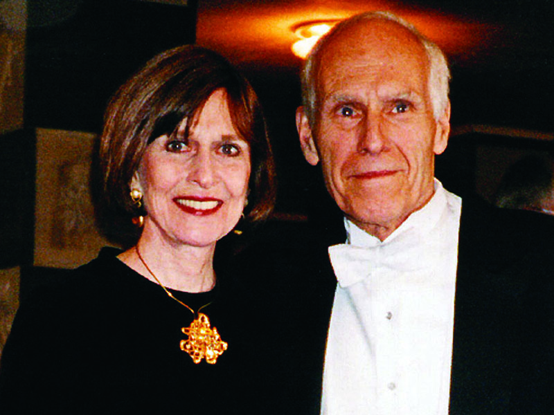 Astrid Myers Rosset (wearing an Ibram Lassaw pendant) and publisher Barney Rosset on the occasion of the awarding of the Nobel Prize for Literature to Kenzaboro Oe, photo courtesy of Astrid Myers Rosset Astrid Myers Rosset (wearing an Ibram Lassaw pendant) and publisher Barney Rosset