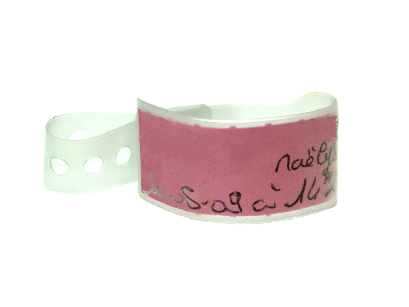 Maker unknown (France), hospital wristband for newborn