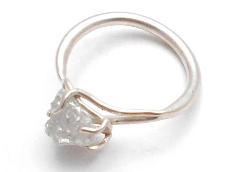 ENJI Studio Jewelry by Niki Grandics, Raw Diamond Ring, 2016, sterling silver, 1.3-carat fairmined raw diamond, 25 x 25 x 7 mm, photo: Niki Grandics ENJI Studio Jewelry by Niki Grandics, Raw Diamond Ring, 2016