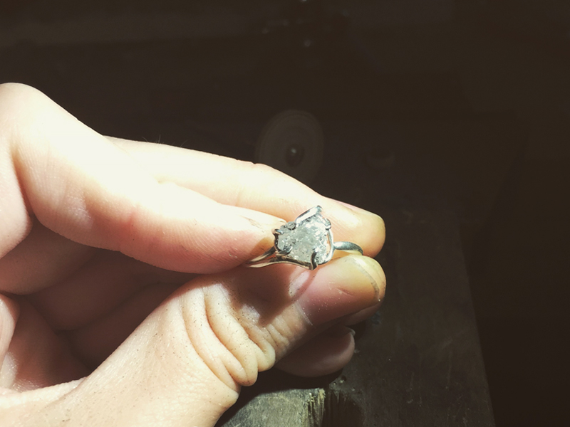 Raw Diamond Ring in progress, photo: Niki Grandics Raw Diamond Ring in progress, photo: Niki Grandics