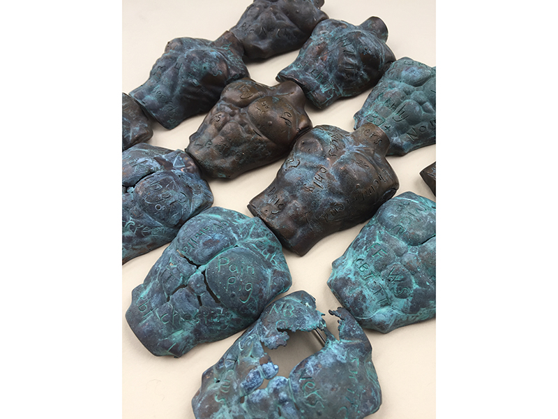 Work by student Guðmundur Helgi Arnarson, IRL Cruising/0 Meters Away, 2020, bronze patinated with poppers, photo: Gudmundur Helgi Arnarson Work by student Guðmundur Helgi Arnarson