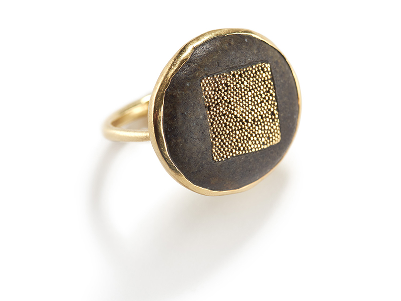 Harold O’Connor, Granulated Gold and River Stone Ring