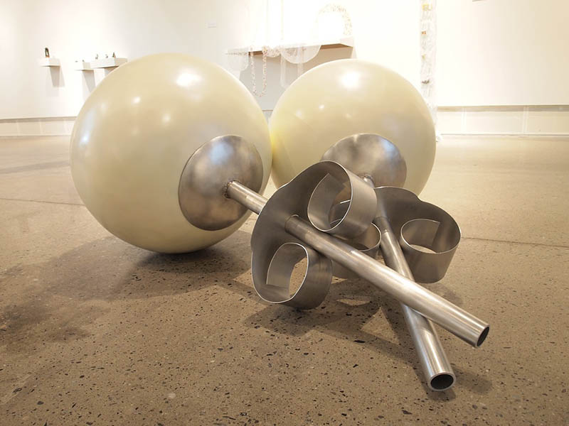 Work by student Renate Dahl, Pearls Are Always Appropriate, 2020, aluminum, plaster, paint, photo: artist