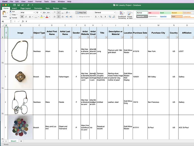 Screenshot of Excel Spreadsheet