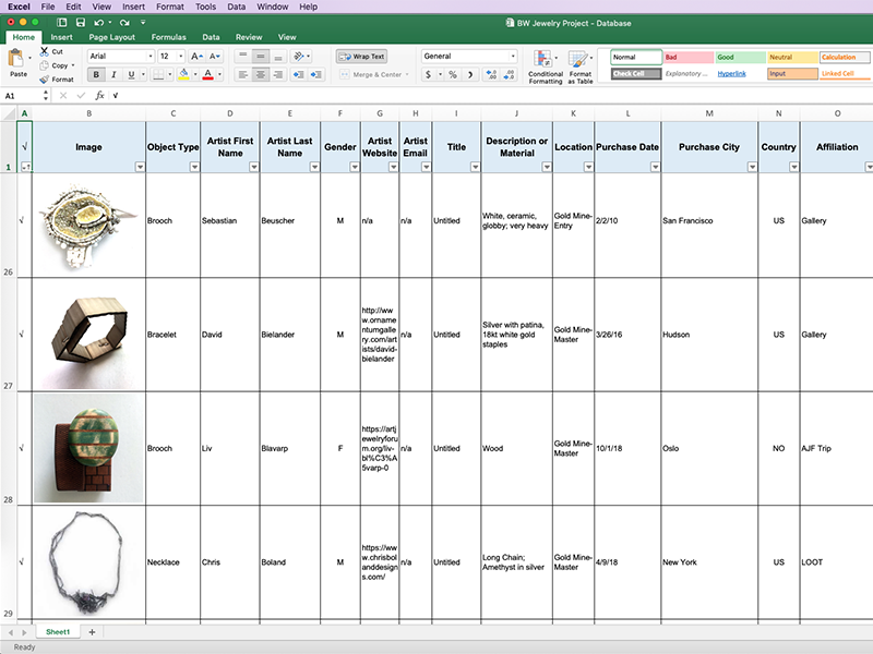 Screenshot of Excel Spreadsheet