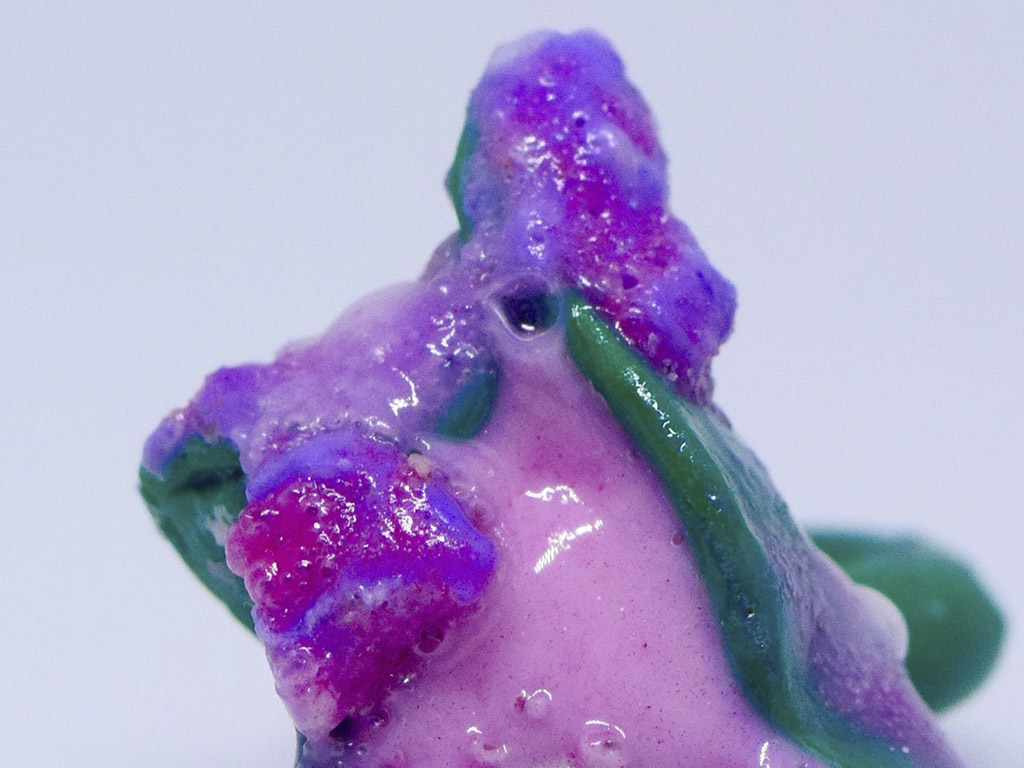 Sckye Dickinson, Urchin Ring-Green (detail), 2021, ring, rubber, silicone, clay, photo: artist Sckye Dickinson, Urchin Ring-Green