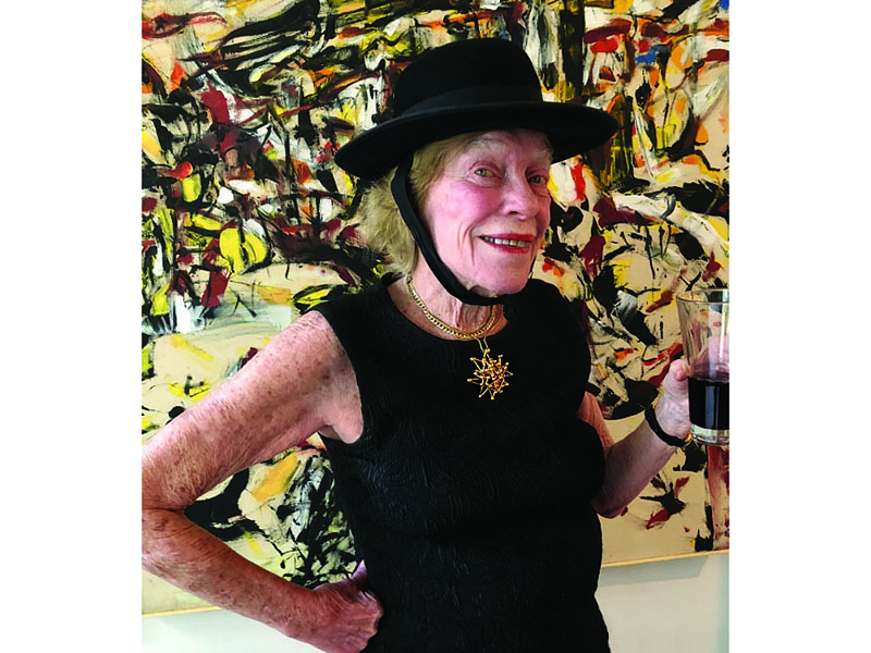 Anita Shapolsky in her eponymous gallery, wearing an Ibram Lassaw pendant, photo courtesy of Denise Lassaw Anita Shapolsky wearing an Ibram Lassaw pendant