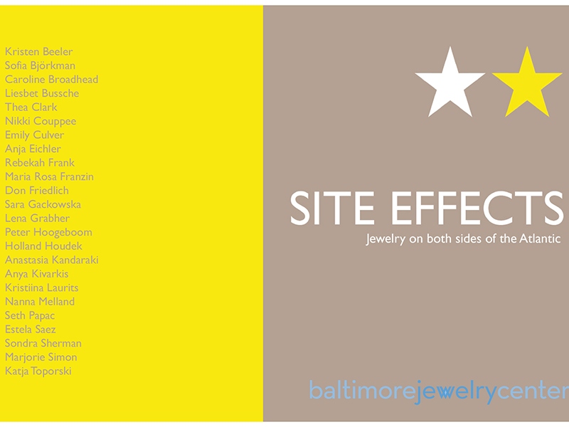 Site Effects will be on view at the Baltimore Jewelry Center 