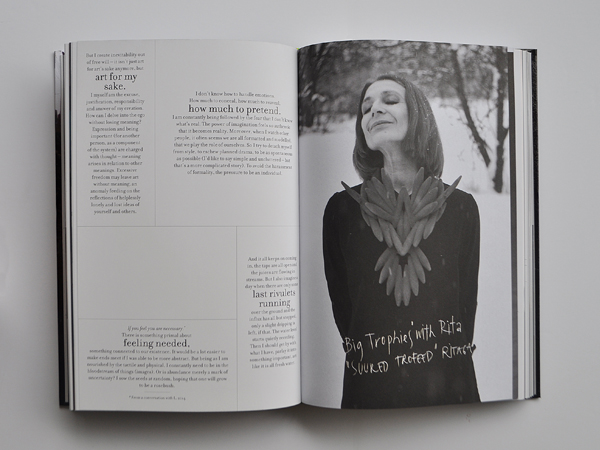 Book inside spread: Handful, Stuttgart: Arnoldsche Art Publishers, 2015, photo: Benjamin Lignel.
