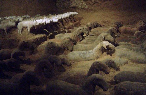 Terracotta dogs and sheep, Xian China