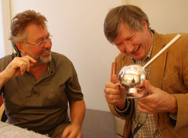 Lasse Pahlman with Swedish jeweller Wolfgang Gessl