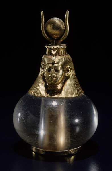 Hathor-headed crystal pendant