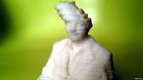 3D version of scanned self portrait of Fred Kahl, from “3-D failures Shared Online,” BBC News Technology, August  18, 2013