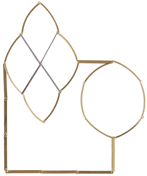 Annelies Planteijdt, Mooie Stad—Gouden Zwarte Kristal (Beautiful City—Gold Black Crystal), (1/5), 2015, necklace, gold, tantalum, 240 x 270 mm, photo: vermetfotografie Annelies Planteijdt, Mooie Stad—Gouden Zwarte Kristal (Beautiful City—Gold Black