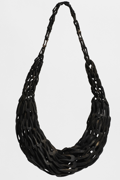Matt Lambert, Untitled, 2014, necklace, leather, 381 x 178 x 76 mm, photo: Kelse