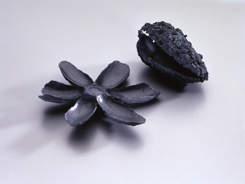 Sally Marsland, two brooches from the series Almost Black Brooches, 2000, dimensions variable, on permanent loan from the Danner-Foundation, Munich, photo: George Meister