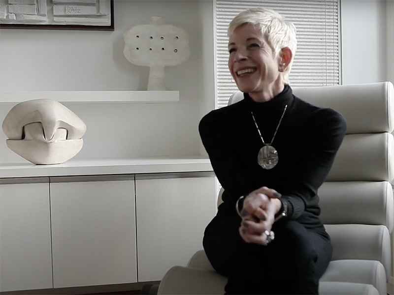 Still image from Magen H Gallery’s YouTube interview with collector Julie Simpson