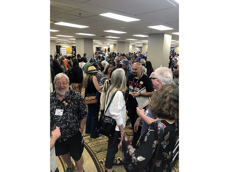 Pin Swap room at SNAG Chicago, 2019, photo: Kathleen Kennedy Pin Swap room at SNAG Chicago