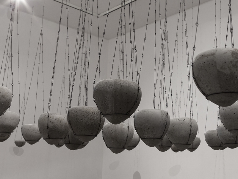 Christine Clark, Give, 2017, installation, cast concrete, steel, flock, room dimensions 6.1 x 4.6 m, photo: Stephen Funk Christine Clark, Give