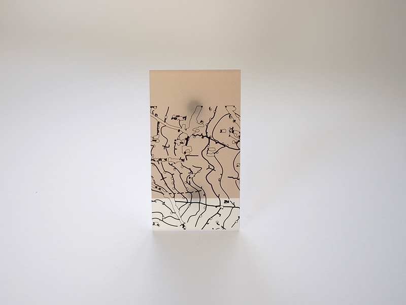 Margit Hart, Horizons, 2013, brooch, pigment print on acrylic, silver, 115 x 65 x 3 mm, photo: Fritz Maierhofer Margit Hart, Horizons