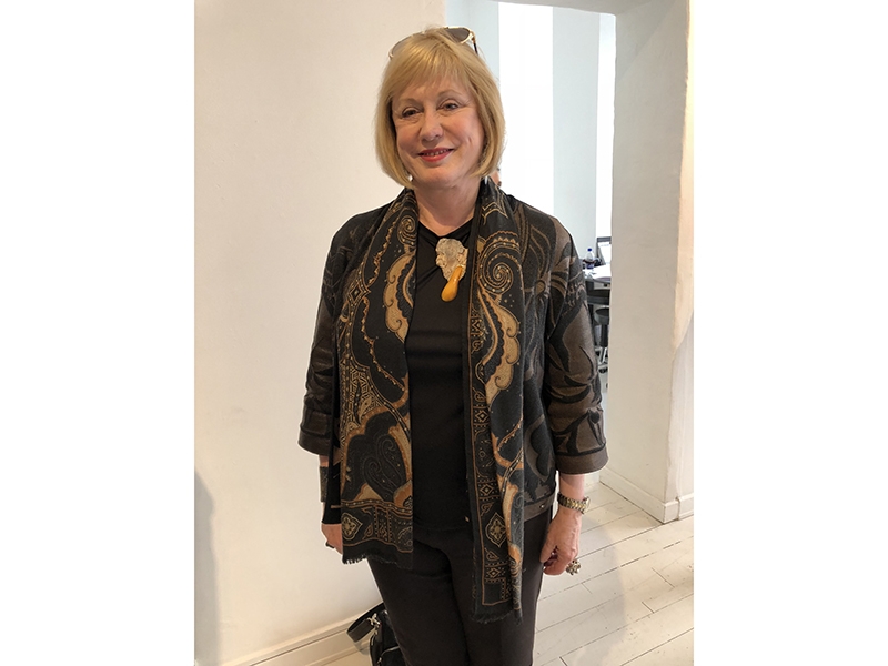 Susan Beech at Galerie Pi, Copenhagen, displaying a new acquisition, photo courtesy of Susan Kempin Susan Beech at Galerie Pi