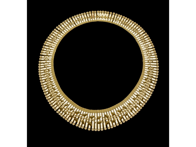 Necklace, Eugène Fontenay (French, 1823–1887), about 1875, 22-karat gold, museum purchase with funds donated by the Rita J. & Stanley H. Kaplan Family Foundation, photo © Museum of Fine Arts, Boston Necklace, Eugène Fontenay