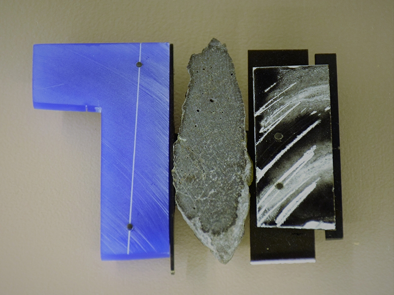 Ramon Puig Cuyàs, Brooche, from the Metamòrfic (Metamorphic) series, 2016, alpaca, alabaster, Adge basalt, reconstructed blue stone, photo copyright Tamagit BCN Ramon Puig Cuyàs, Brooche