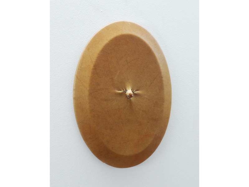Christoph Zellweger, 26 Stitches, 2010, wall piece, hand-stitched leather, approximately 140 x 60 x 40 mm, photo: copyright Christoph Zellweger Christoph Zellweger, 26 Stitches