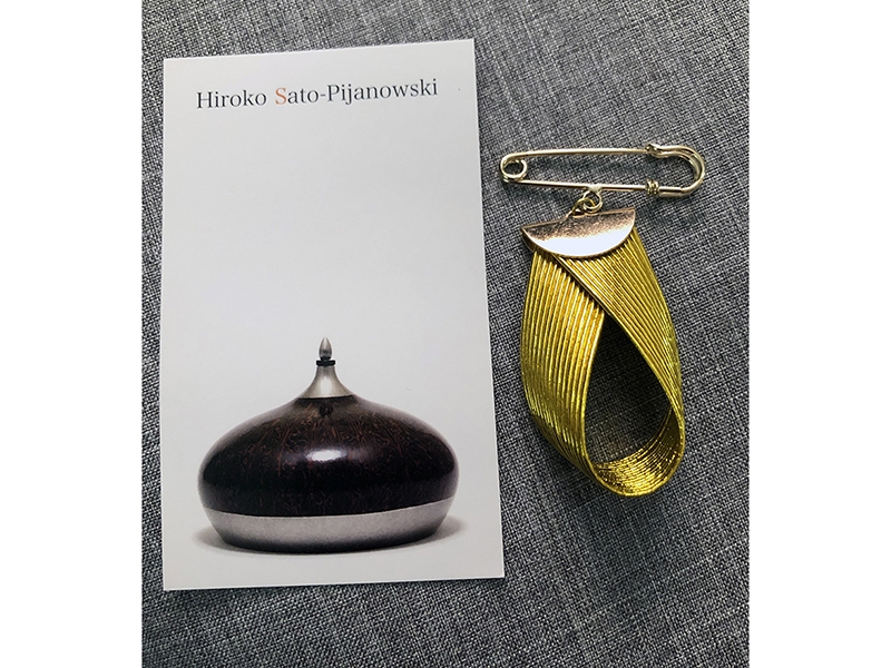 Hiroko Sato-Pijanowski pin from 2019 SNAG Chicago Pin Swap, photo: Kathleen Kennedy Hiroko Sato-Pijanowski pin