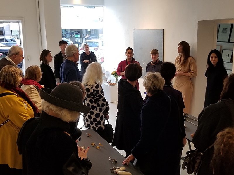 Attending exhibition of work by Christine Bukkenhave, Katja Jaeger, and Kaori Juzu at Galerie Pi, Copenhagen, photo courtesy of Susan Kempin Attending exhibition of work by Christine Bukkenhave