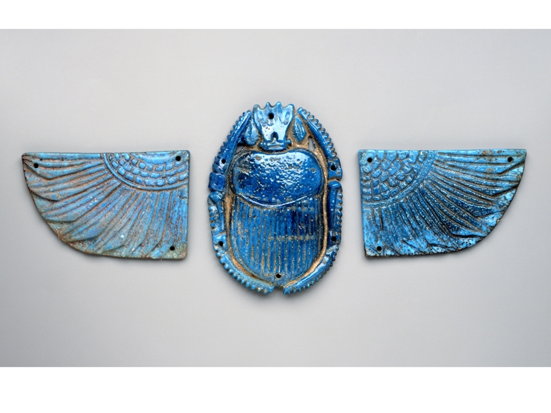 Winged scarab, 740–660 BC, faience, Hay Collection—Gift of C. Granville Way, photo © Museum of Fine Arts, Boston Winged scarab