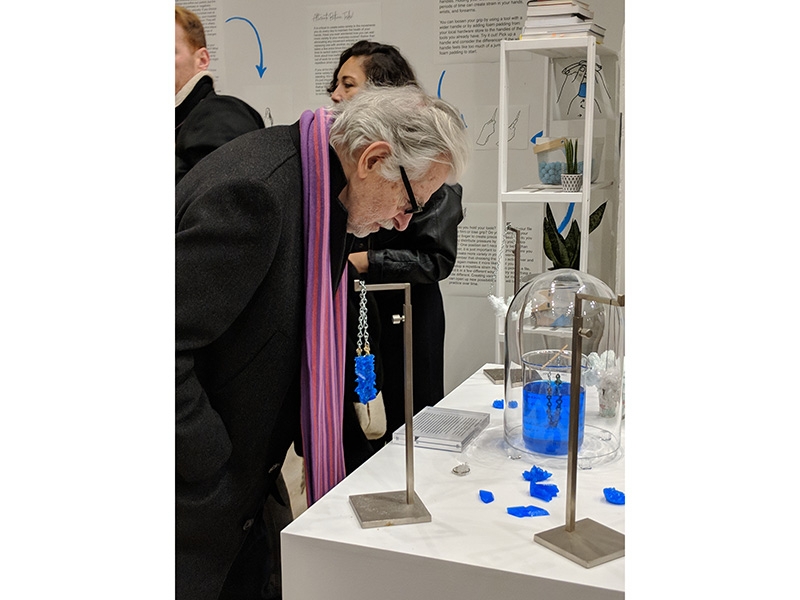Artist Thomas Gentille observing work at the NYCJW Headquarters at Artists & Fleas in Soho, photo: NYCJW Artist Thomas Gentille