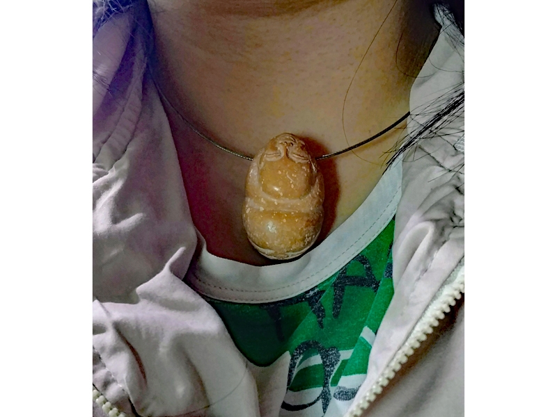Emily Zhu (designer) and Rudy Adji (lapidary artist), Happy Go Lucky, pendant, Borneo coral (untested), 31 x 26 x 47 mm, photo: Emily Zhu Emily Zhu (designer) and Rudy Adji (lapidary artist), Happy Go Lucky