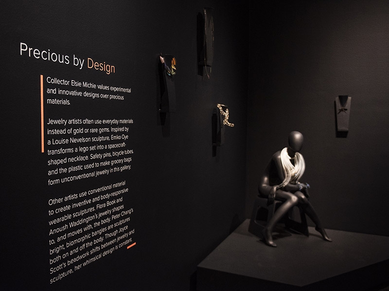 Exhibition view, Adore | Adorn: The Elsie Michie Contemporary Jewelry Collection, 2019, LSU Museum of Art, Baton Rouge, LA, USA, photo: Charlie Champagne Exhibition view, Adore | Adorn