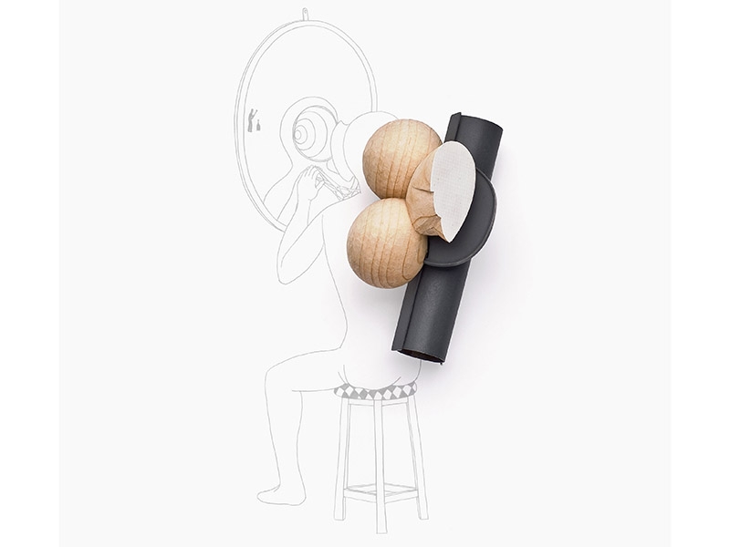 Sang-deok Han, Mature Fruit, 2015, brooch, wood, steel, brass, textile, photo: artist Sang-deok Han, Mature Fruit