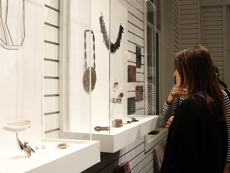 Exhibition view, The Kinship Between: American Women Jewelers, The Jewelry Library, 2018, photo: Aida Sulova