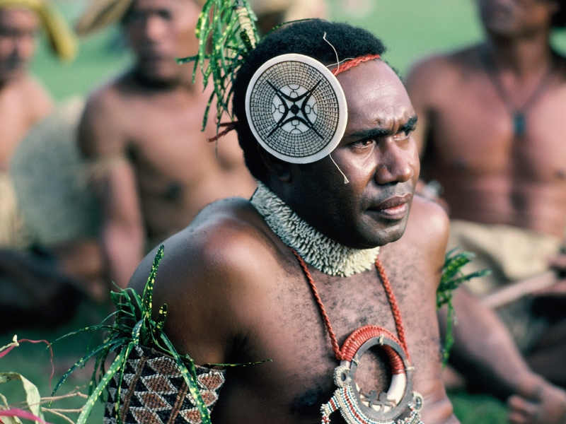 A man from the Solomon Islands wearing a kapkap ornament, courtesy Museum Volkenkunde Leiden The Netherlands, photo: Kevin O’Hara A man from the Solomon Islands wearing a kapkap ornament