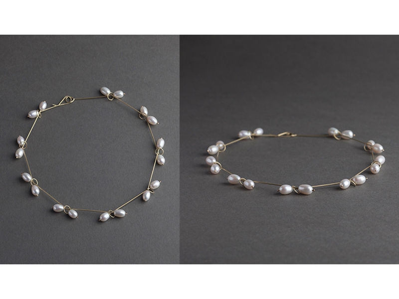 Ambroise Degenève, Mistletoe, necklace, 18-karat yellow gold, pearls, photo courtesy Galerie Elsa Vanier Ambroise Degenève, Mistletoe