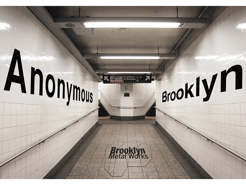 Anonymous Brooklyn poster, BKMW NYC Jewelry Week event, photo courtesy BKMW Anonymous Brooklyn poster