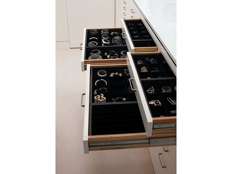 Jewelry drawers in Chara Schreyer’s closet