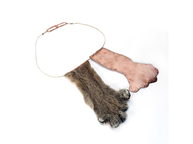 Chicco Ruiz, 2017, neckpiece, leather, cooper, 50x15 cm, photo: Negro Karamanian Chicco Ruiz
