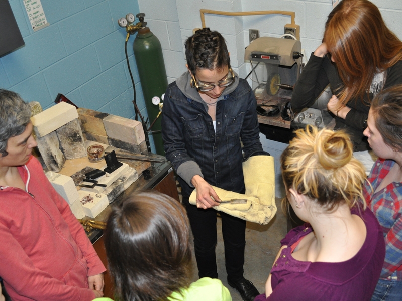 Casting ingots from the donated lode during RJM VIII at Winthrop University, photo: Radical Jewelry Makeover Casting ingots from the donated lode during RJM VIII at Winthrop University, photo: Radical Jewelry Makeover